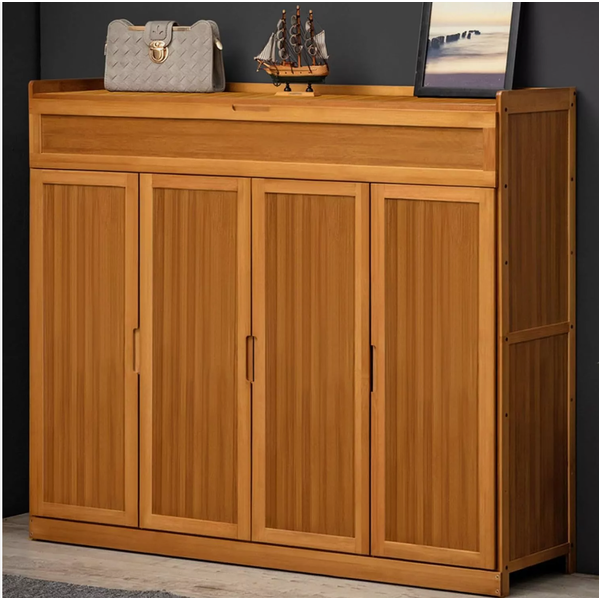 Wooden Shoe Cabinet Shoe Rack Storage Organizer Wooden Pantry Cabinet 2-4 Doors