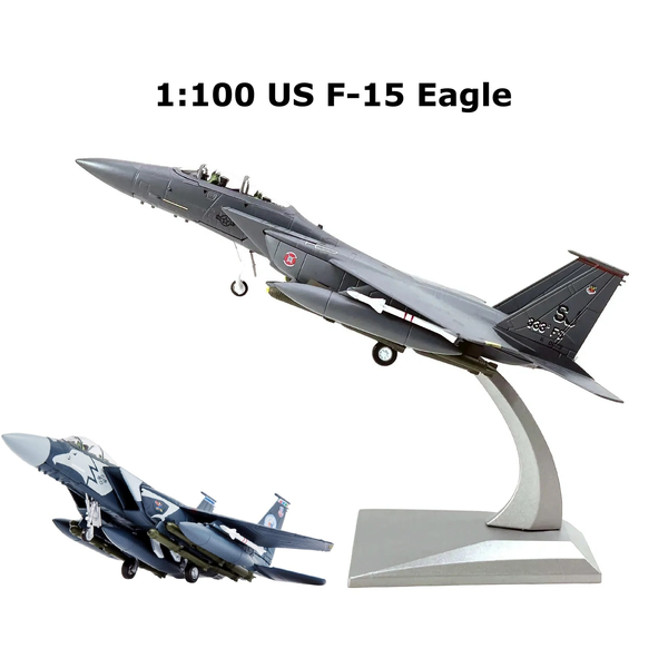 1:100 US F-15 Eagle Fighter Attacker Alloy Metal Diecast Military Plane Model