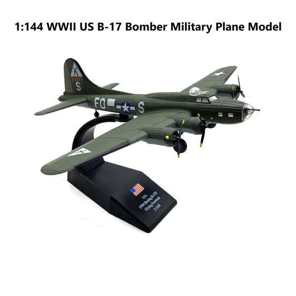 1:144 WWII B-17 Flying Fortress Bomber Diecast Military Plane Model Collection