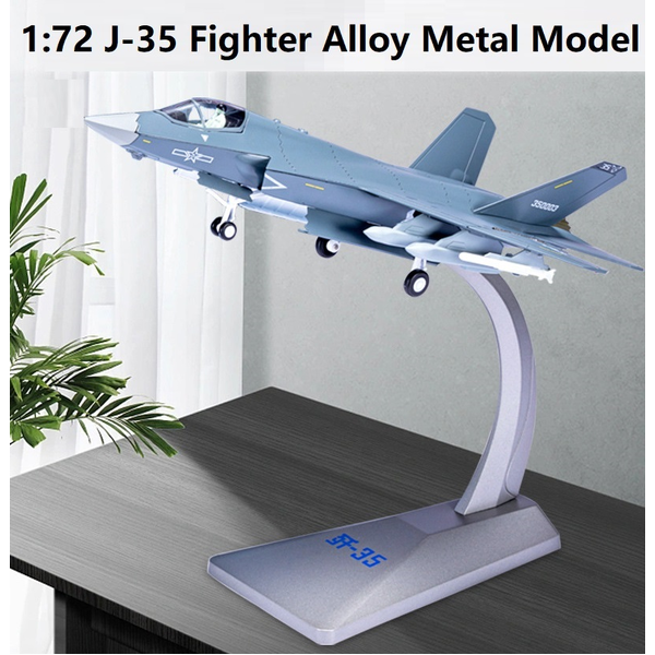 Metal 1:72 J-35 Stealth China Aircraft Carrier Fighter Military Jet Plane Model
