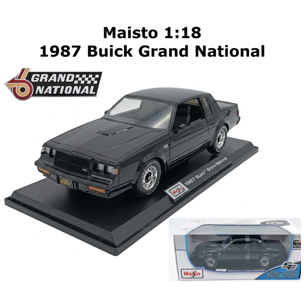 Maisto 1:18 1987 Buick Grand National Diecast Car Model &amp; Stand Special Edition