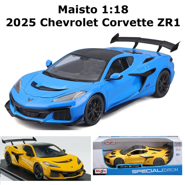 1:18 Maisto 2025 Chevrolet Corvette ZR1 Diecast Car Model Super Car Collection