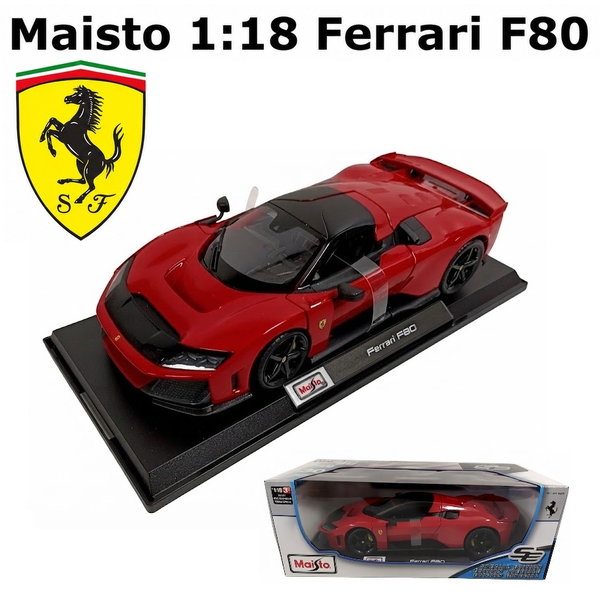 Maisto 1:18 Ferrari F80 2024 Diecast Car Model &amp; Stand Supercar Collection Model