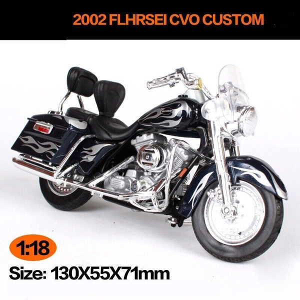 Maisto 1:18 Harley Davidson 2002 FLHRSEI CVO Custom Motorcycle Bike Model Stand