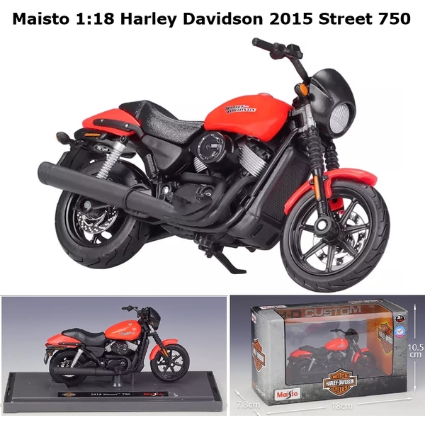Maisto 1:18 Harley Davidson 2015 STREET 750 Motorcycle Motorbike Model &amp; Stand