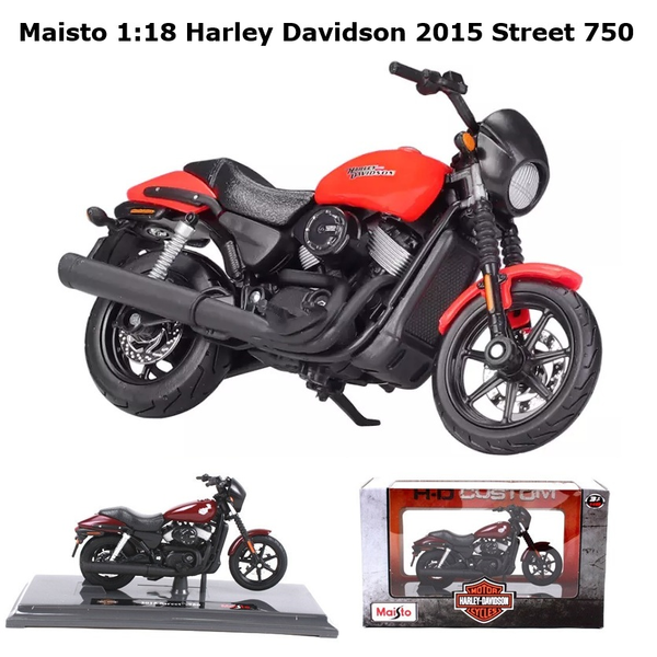 Maisto 1:18 Harley Davidson 2015 STREET 750 Motorcycle Motorbike Model &amp; Stand