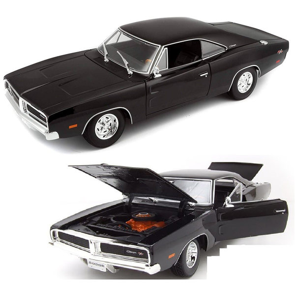 1:18 Maisto 1969 Dodge Charger R/T Car Model Stand Metal Diecast Special Edition