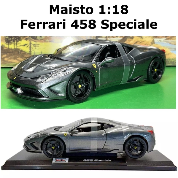 Maisto 1:18 Ferrari 458 Speciale Diecast Car Model &amp; Stand Supercar Collection Model