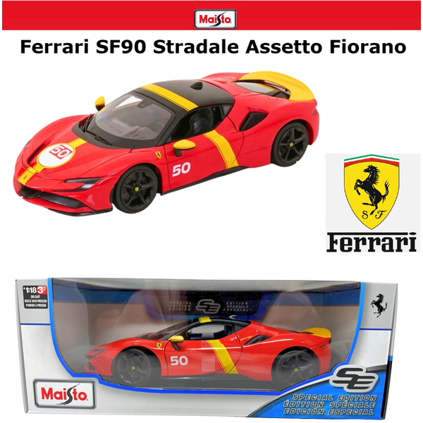 1:18 Maisto Ferrari SF90 Stradale Assetto Fiorano Diecast Car Model &amp; Stand