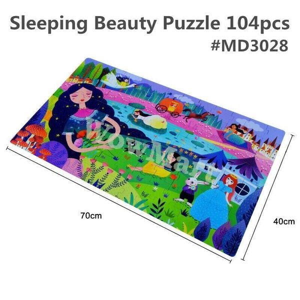 MiDeer Kid Educational Toy 104pc Cardboard Jigsaw Puzzle 70x40cm &amp; Carry Case -