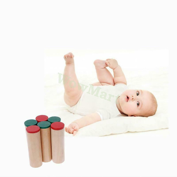 Wooden Montessori Sensorial Auditory Sound Box Cylinder Kid Baby Educational Toy -