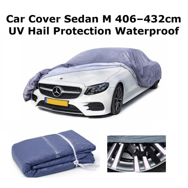 Waterproof Sedan Hatchback Car Cover 430cm All-Weather UV Light Hail Protection