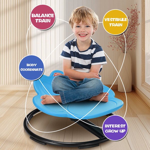 Kid 360° Spinning Chair Sensory Swivel Chair Seat Non-Slip Metal Base 100kg