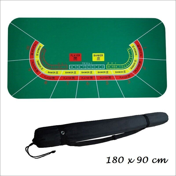 Deluxe Rubber Casino Baccarat Texas Hold'em Table Mat Poker Table Cloth Pad 1.8m