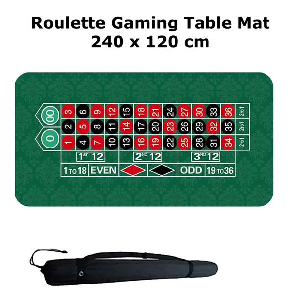 Deluxe Rubber Casino Roulette Gaming Table Mat Poker Table Cloth Pad 240x120cm