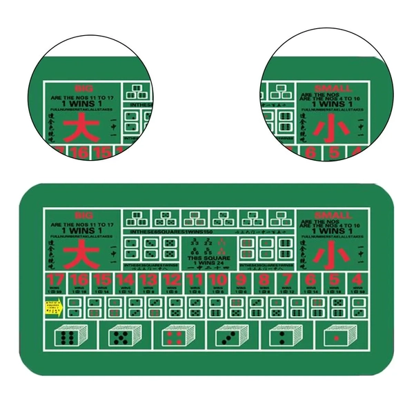 Deluxe Rubber Casino Gambling Sic Bo Gaming Table Mat Poker Table Cloth 1.8-2.4m
