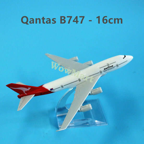 New Qantas Airline Metal Plane Aircraft Model Collection B747 / A380 (14-16cm)- B747 - 16cm