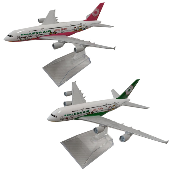 New Metal EVA Air A380 Hello Kitty Airbus Plane Aircraft Plane Model 14cm