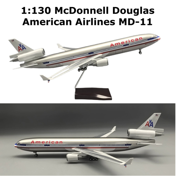 1:130 American Airlines MD-11 LED Light &amp; Wheel McDonnell Douglas Aircraft Model