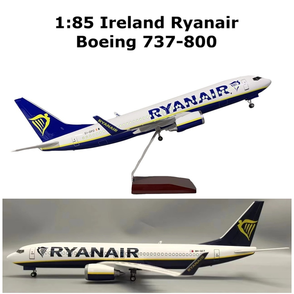 1:85 Ireland Ryanair 737 Plane Model / LED Light Wheel Boeing Aircraft Model