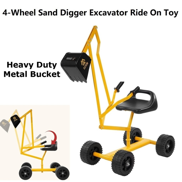 Kid 4WD Rolling Sand Digger Crane Sandpit Beach Excavator Sand Play Ride On Toy