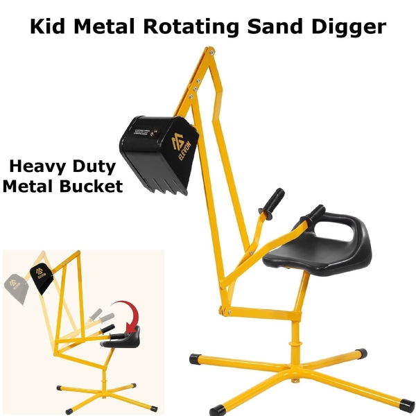Kid Metal Rotatng Sand Digger Crane Sandpit Beach Excavator Snow Sand Play Toy