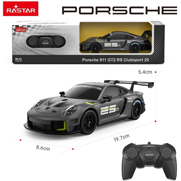 1:24 RASTAR 2.4G RC Porsche 911 GT2 RS Clubsport 25 Car Model Birthday Gift Toy