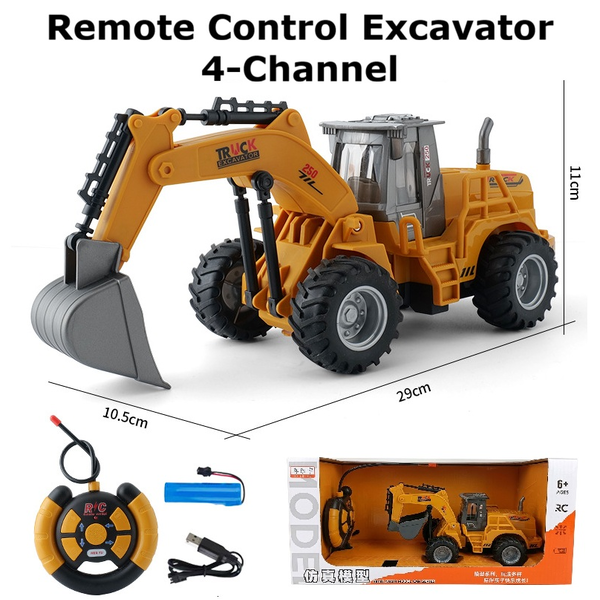1:27 Kid Remote Control Toy Excavator Truck 4 Channel Construction Digger RC Toy