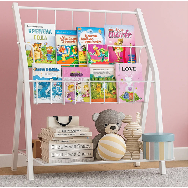 Kid Metal Book Display Stand Book Storage Rack Organiser Bookshelf