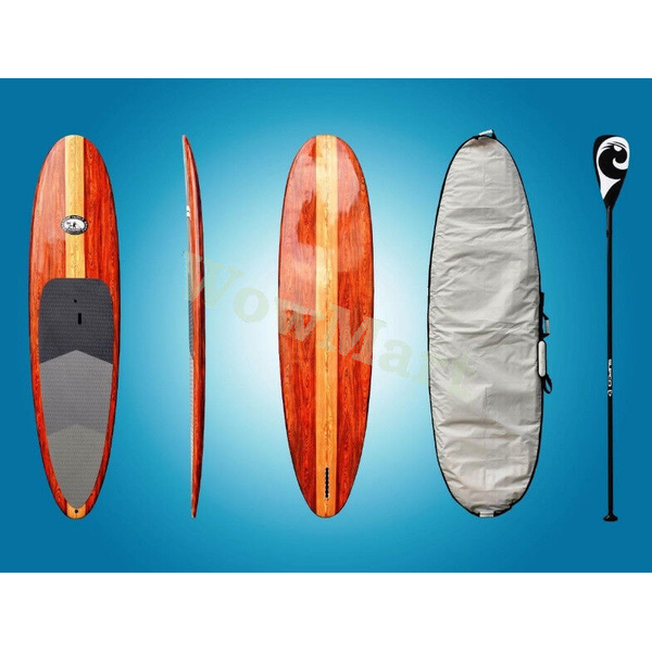 10'6'' Wood Veneer Stand Up Paddle SUP Board  (Free Fin Paddle Bag Deck Grip)