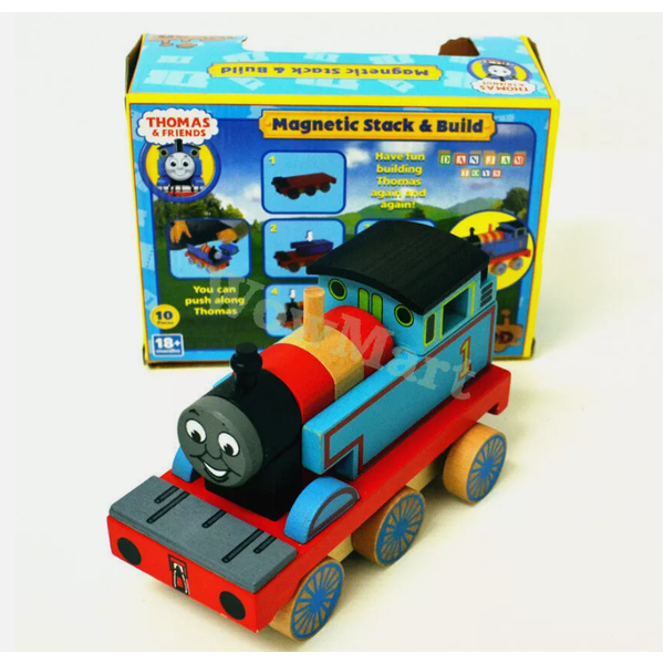 New Kid Wooden Toy Magnetic Stack &amp; Building Block Thomas Train Engine -