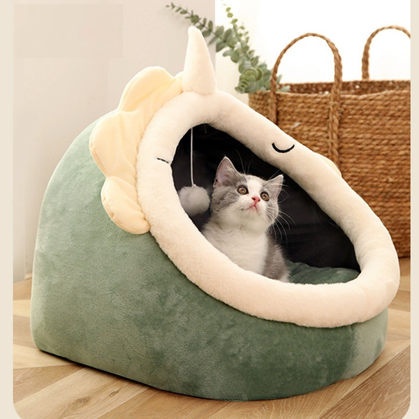 Pet Puppy Cat Bed Igloo Comfort Cushion Cave Warm Cozy Soft Bed Mattress 4-7kg