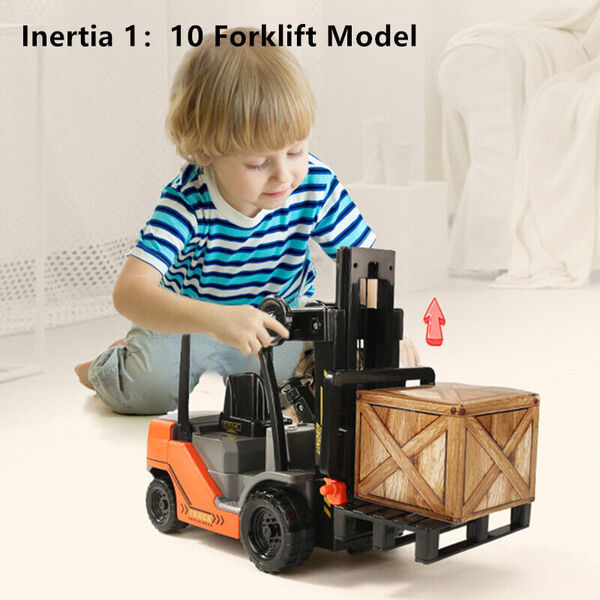1:10 Kid Forkfift Toy Model Pallet Cargo Set Pull Back Truck Engineering Vehicle -