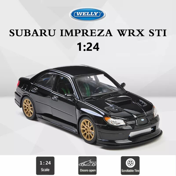 1:24 Welly SUBARU IMPREZA WRX STI Car Model Diecast Collector Car Model 19cm