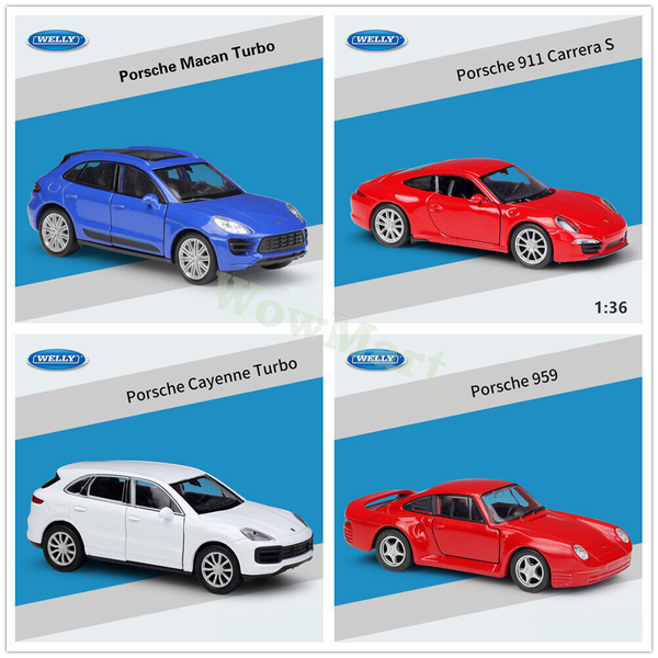 WELLY 1:36 Porsche Macan / Carrera / Cayenne / 959 Diecast Pull Back Car Model