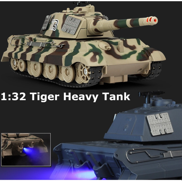 1:32 WWII German King Tiger Tank Model Sound Light Smoke Spray Military Tank Toy
