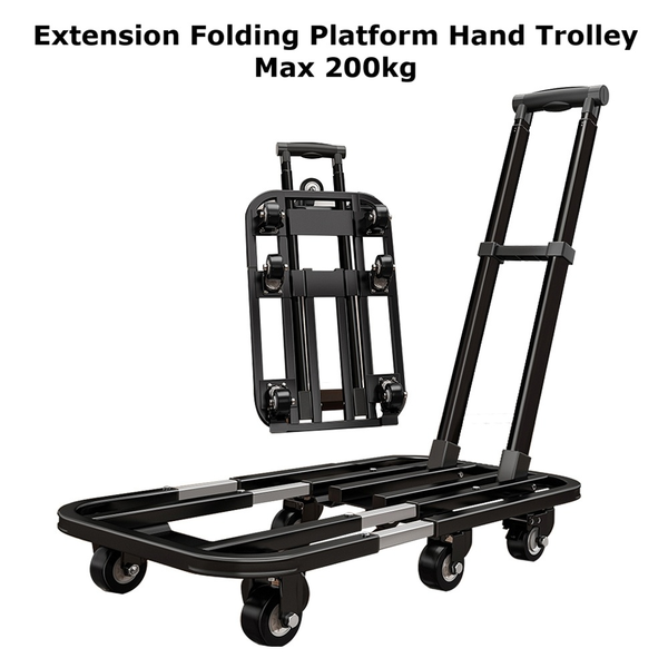Extension Folding Platform Hand Trolley Push Hand Truck Utility Dolly Cart 200kg