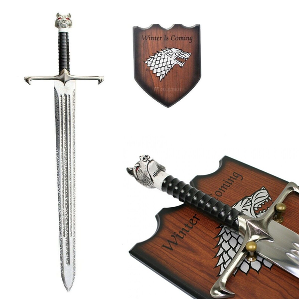 Game of Thrones Long Claw King Jon Snow's Sword &amp; Wall Plaque Metal Replica 42''
